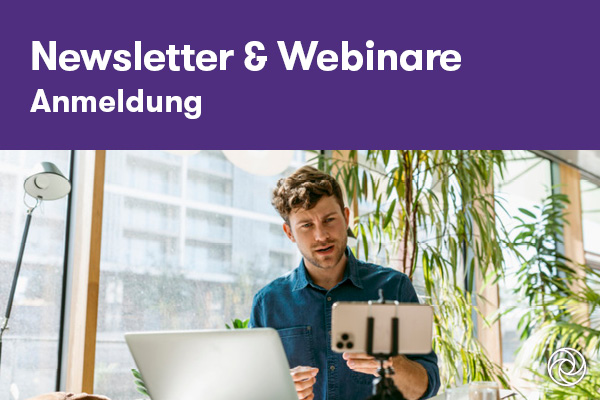 Newsletter / Webinare Anmeldebanner